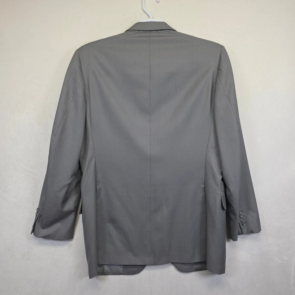 Bespoke Suit Mens 42‎ Jacket 36x32 Pants Gray Windowpane Formal Classic Business